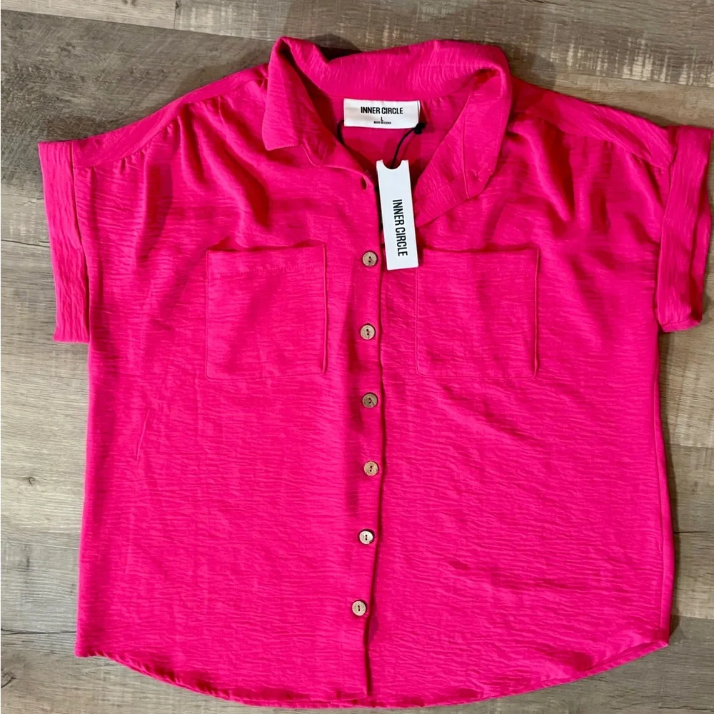 NWT Inner circle size large pink blouse - Picture 1 of 5